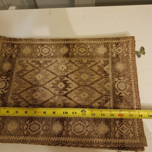 💕 Placemats Set 4 BOKHARA  SAGE MT & Beige Rug Style Tapestry Vintage - Picture 4 of 6